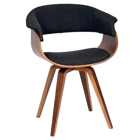 Armen Living Summer Modern Chair In Charcoal Fabric and Walnut Wood LCSUCHWACH